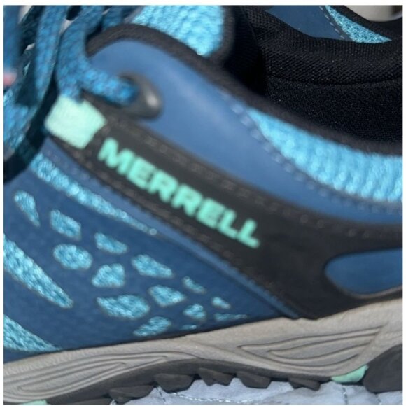 Merrell Womens 8 Athletic Outdoor Shoes Blue & Black Rubber Sole - Picture 7 of 10